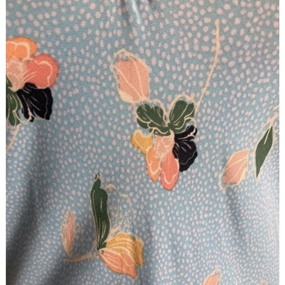 O'Neill Izzy Floral Flowers Baby Blue Midi Dress Size Small - Picture 10 of 16